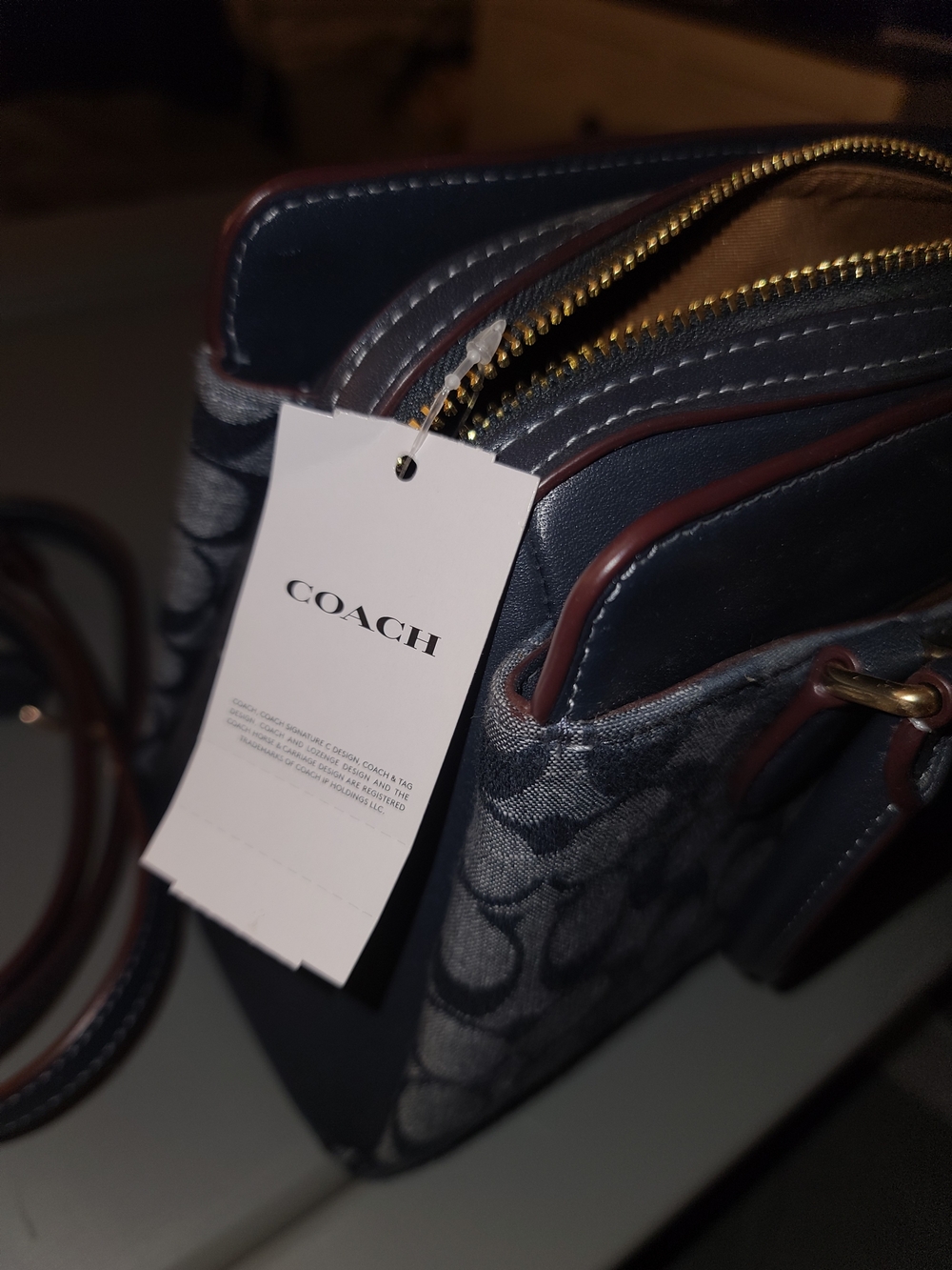 COACH Signature Canvas Satchel in Black/Gray - Picture 5 of 9
